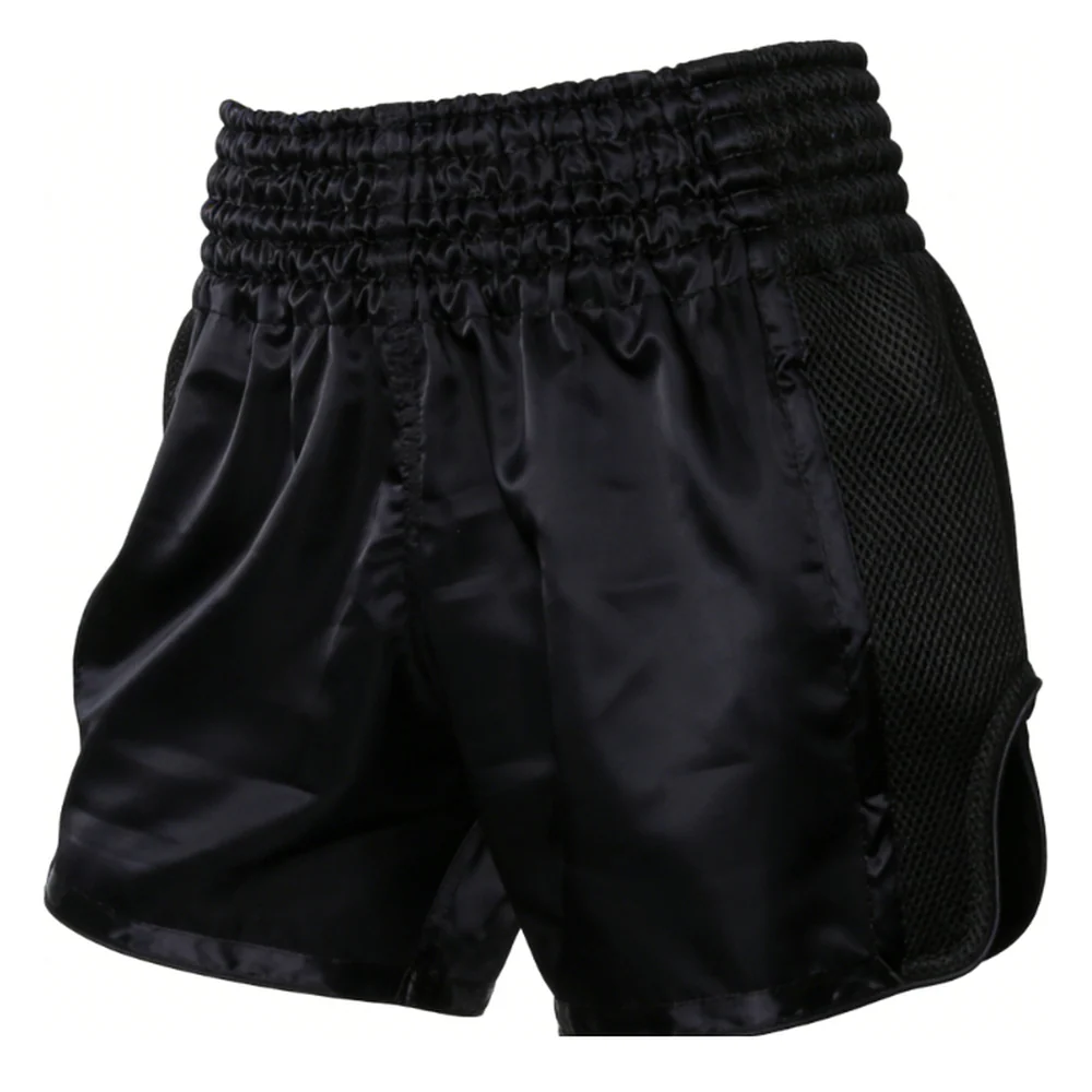 Muay Thai Shorts Schwarz Mesh